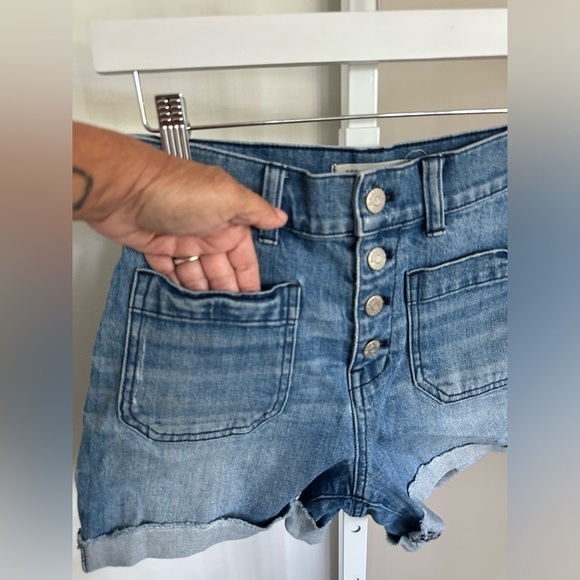 Madewell Button Fly High Waisted Denim Jean Shorts Size 24 - Picture 11 of 13